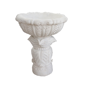 White Marble Basin With Carving White Marble Basin With Carving