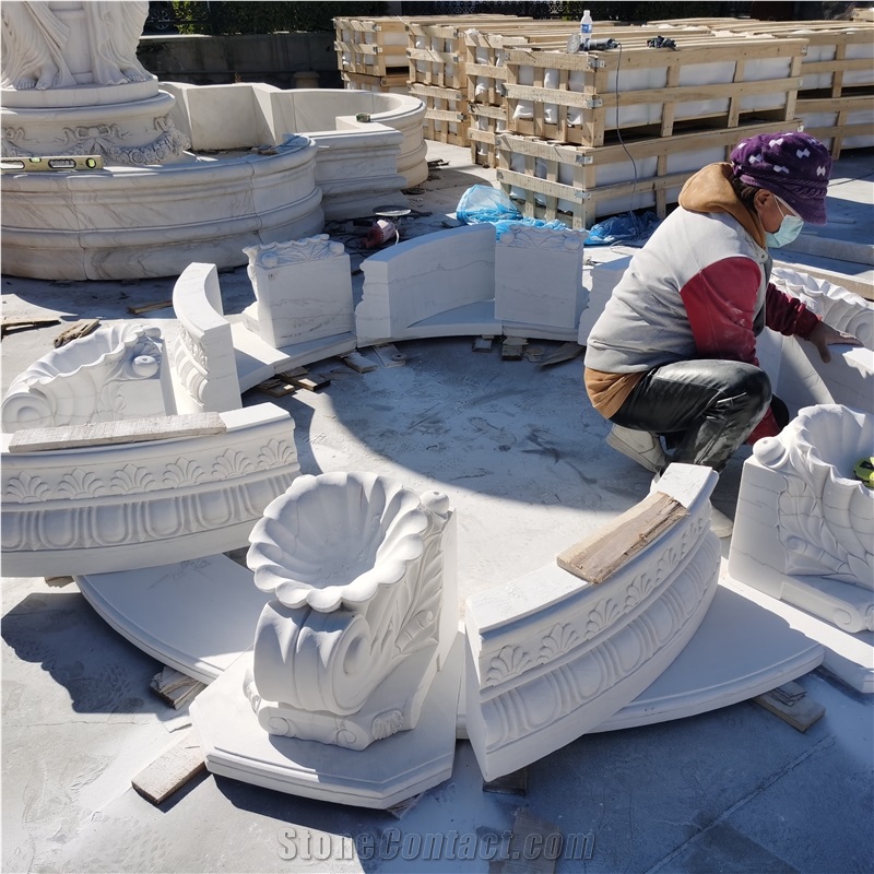 White Marble Fountain With 3M Diameter