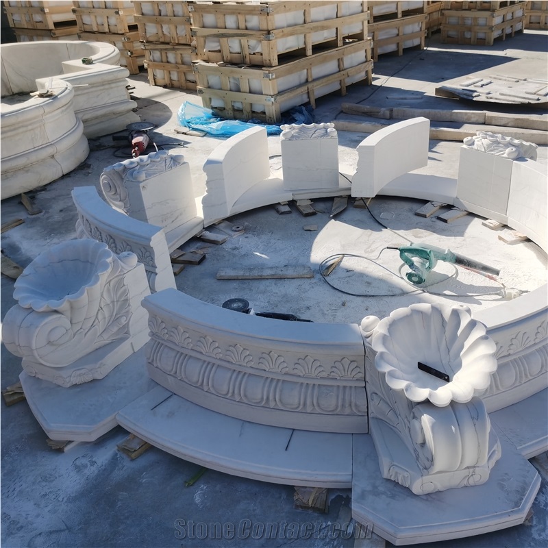White Marble Fountain With 3M Diameter