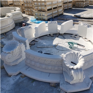 White Marble Fountain With 3M Diameter