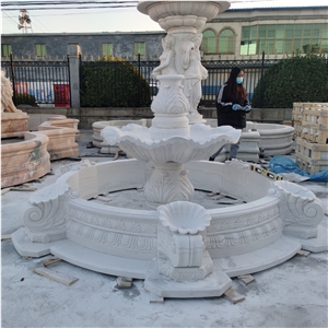 White Marble Fountain With 3M Diameter