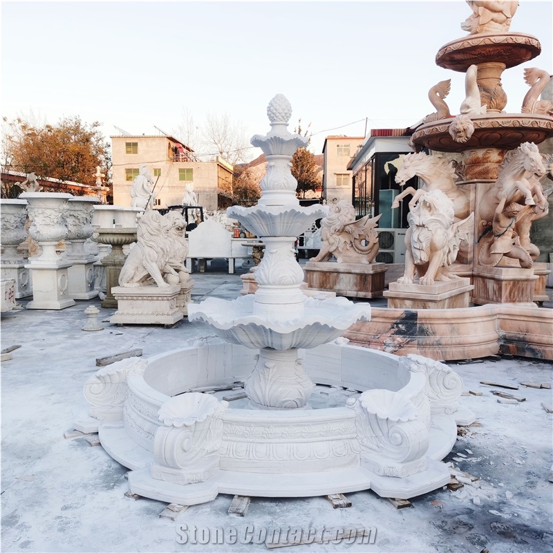 White Marble Fountain With 3M Diameter