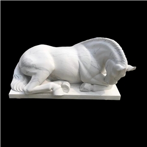 White Marble Horse Sculpture