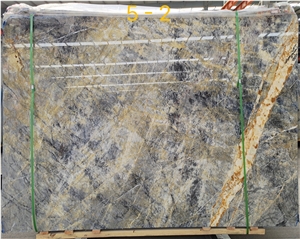 High Quality Polished Golden Grey Blue Marble For Interior