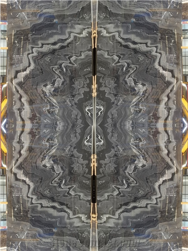  High Quality Polished Sea Wave Black Marble For Decoration