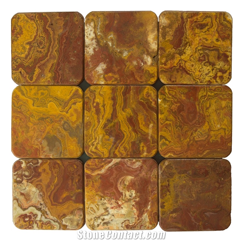Multi Red Onyx Tile 4X4 Tumbled