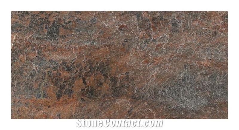 Slimline Standard Adhered Copper Gold Quartzite Tile 48X96
