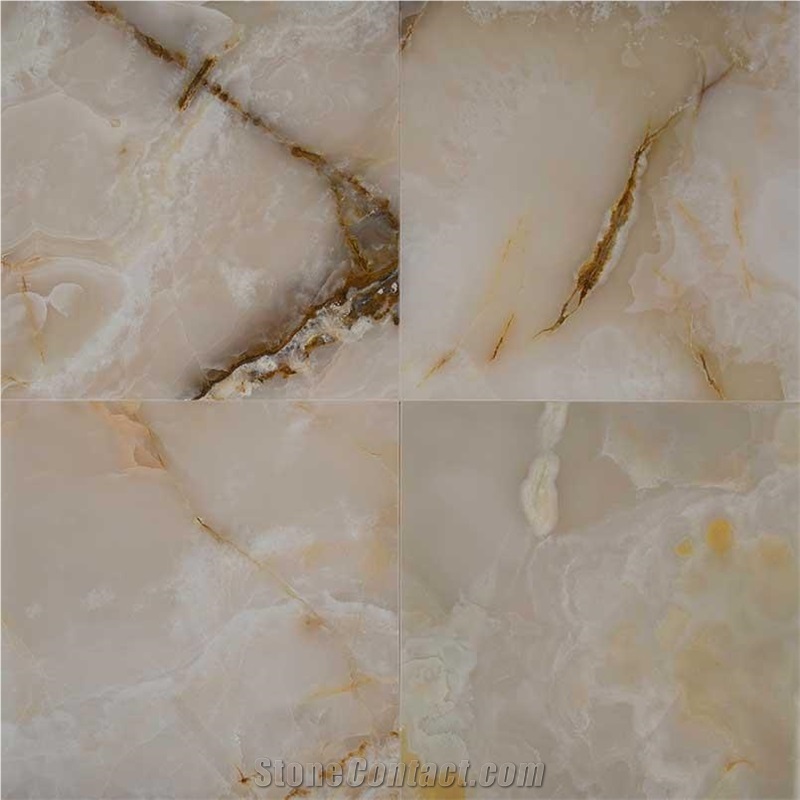 White Onyx Tile 12X12 Polished 0.37 Inch