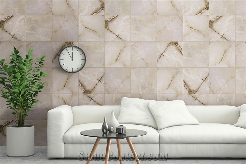 White Onyx Tile 12X12 Polished 0.37 Inch