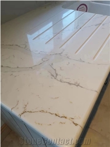 Calacatta Gold Quartz Kitchen Countertops