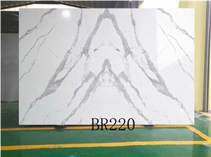 Calacatta White Engineered Marble Slab Book Match