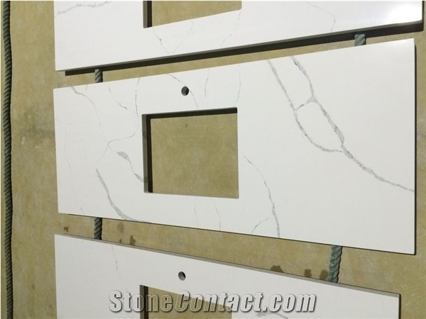 Calacatta White Quartz Kitchen Bar Top