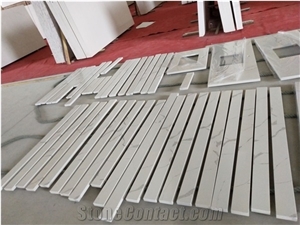 Calacatta White Quartz Kitchen Bar Top