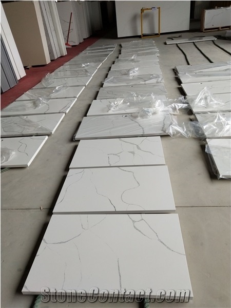 Calacatta White Quartz Kitchen Bar Top