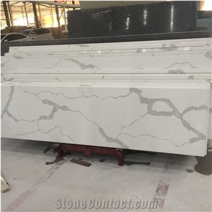 Calacatta White Quartz Kitchen Countertops