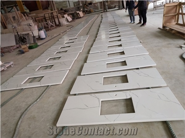 Calacatta White Quartz Vanity Top