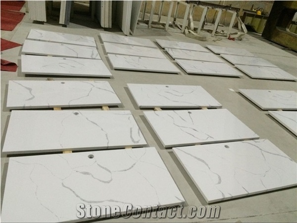 Calacatta White Quartz Vanity Top