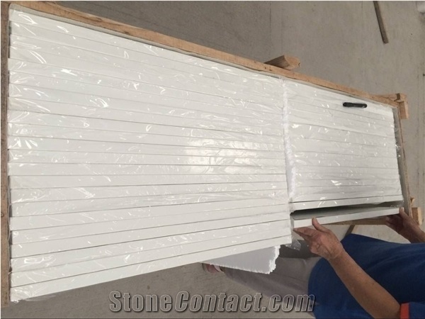 Hotsale Pure White Quartz Bathroom Countertop Vanity Top
