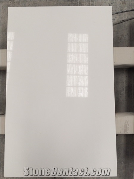 Plain Pure White Quartz Bathroom Countertops
