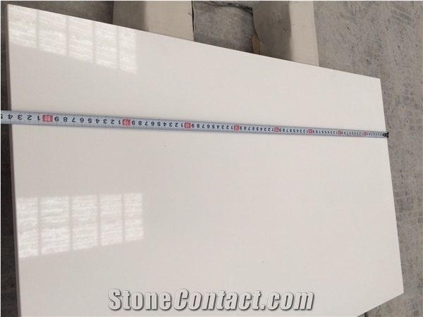 Plain Pure White Quartz Bathroom Countertops