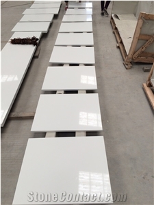Plain Pure White Quartz Bathroom Countertops