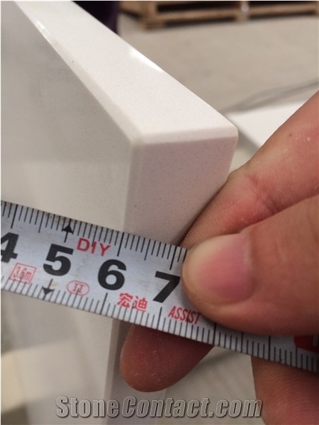 Plain Pure White Quartz Bathroom Countertops