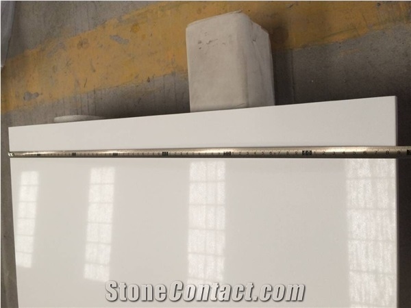 Plain Pure White Quartz Bathroom Countertops