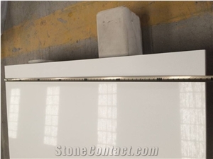 Plain Pure White Quartz Bathroom Countertops