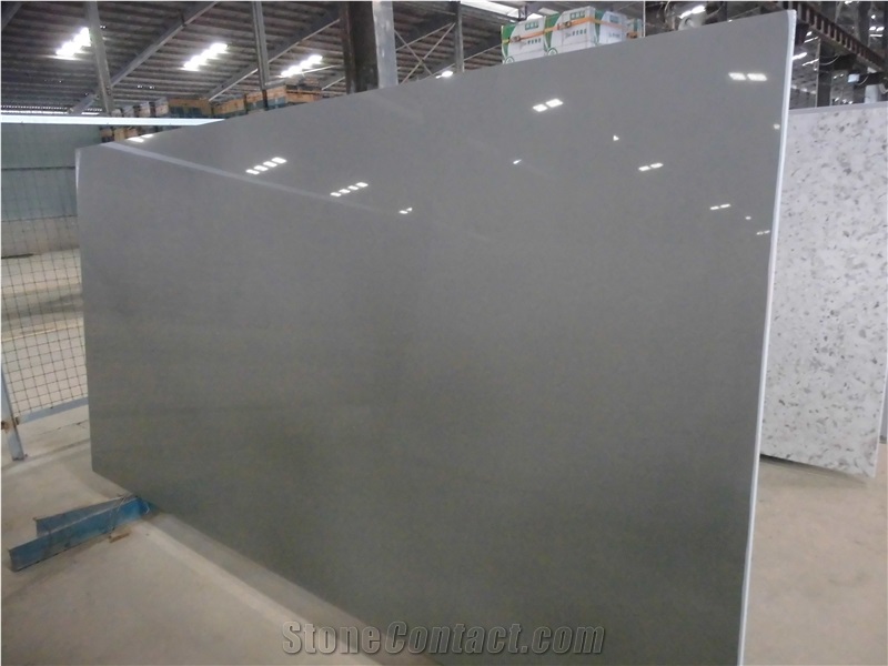 Pure Grey Quartz Slab