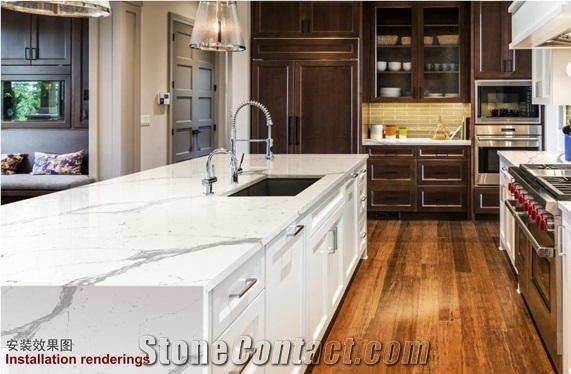 Statuary Quartz Kitchen Countertops