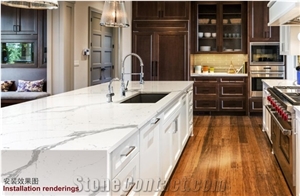 Statuary Quartz Kitchen Countertops