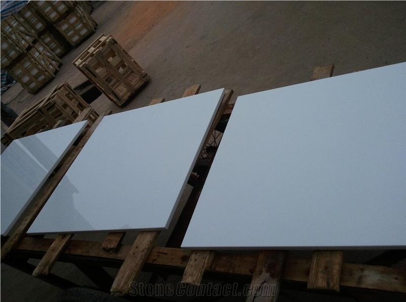 White Nano Glass Tile Crystallized Marble Slabs