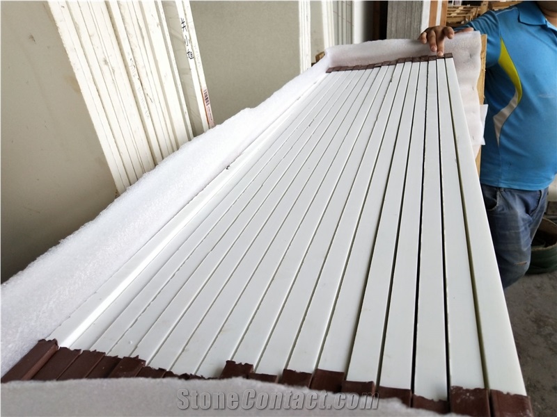 White Nano Glass Tile Crystallized Marble Slabs 1
