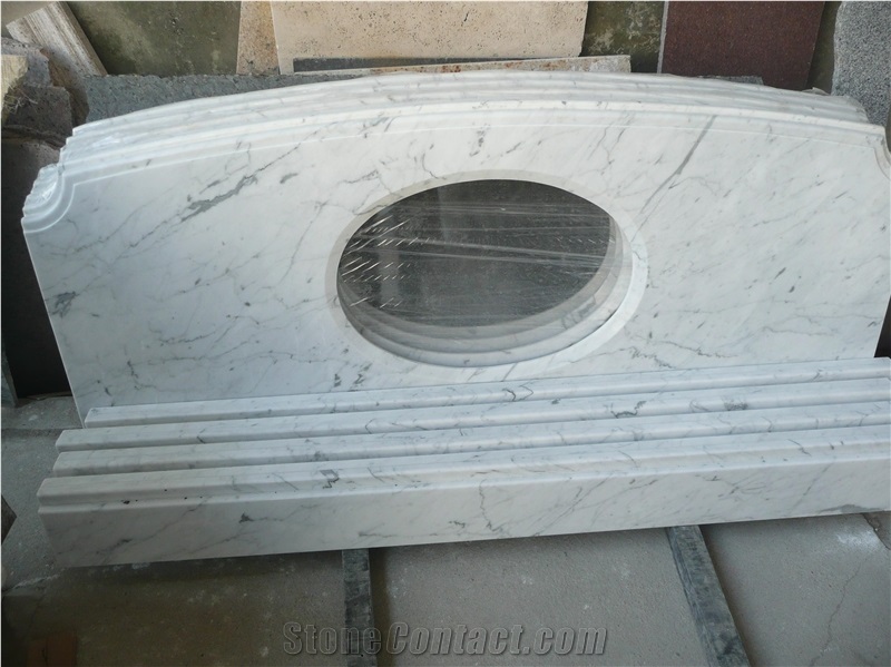 Bianco Carrara Marble Bathroom Top Countertop