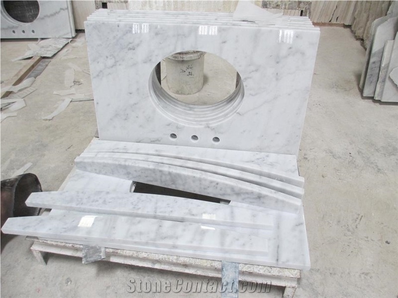 Bianco Carrara Marble Bathroom Top Countertop