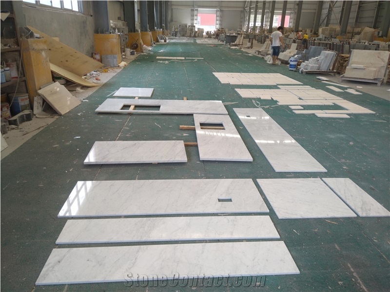 Bianco Carrara Marble Bathroom Top Countertop