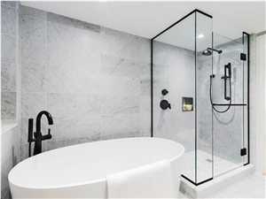 Carrara White Marble Bathroom Design