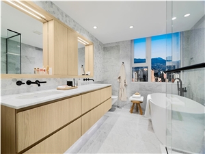 Carrara White Marble Bathroom Design
