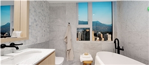 Carrara White Marble Bathroom Design