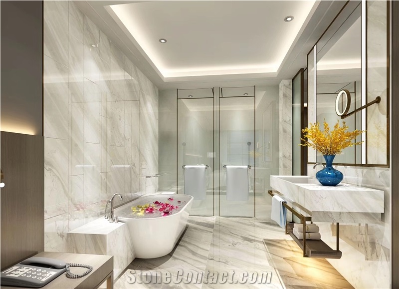 China Calacatta Gold Marble Bathroom Design Application