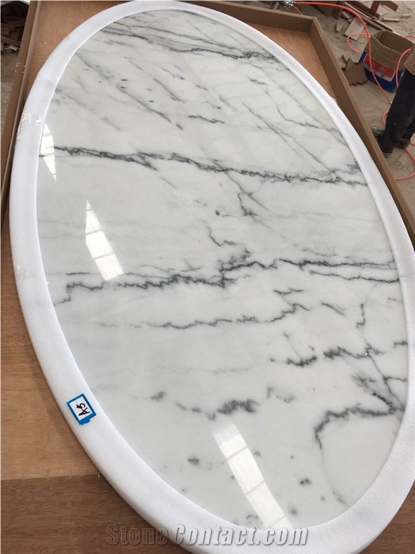 China Volakas Marble Table Top Kitchen Coutertop