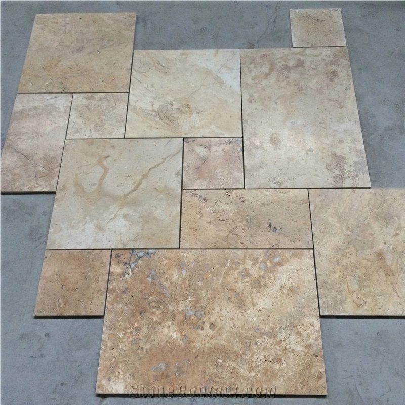 Golden Travertine Tile Flooring Tile Bathroom Tile Wall Clad