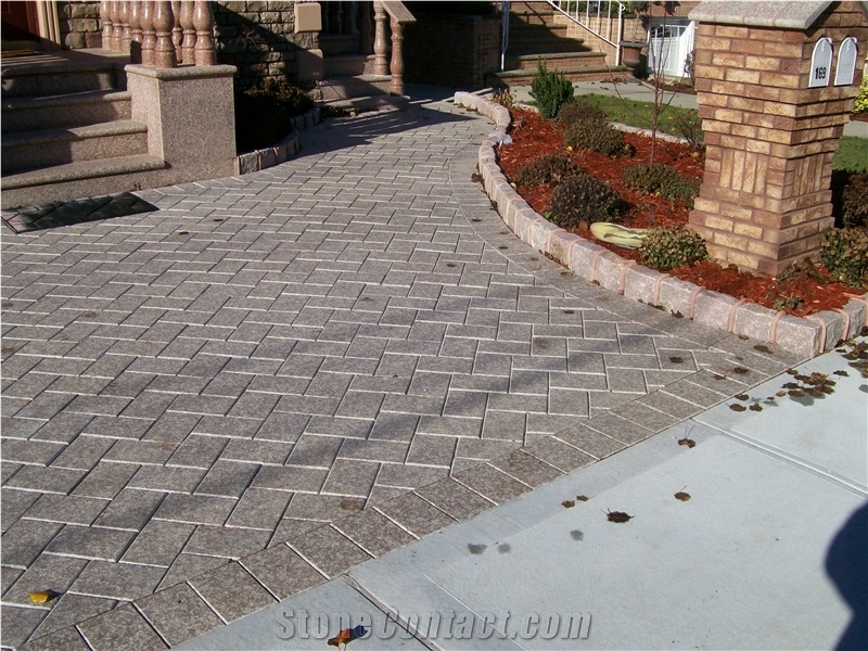 Grey Granite Paver Cubes Cobbles Paving Stone