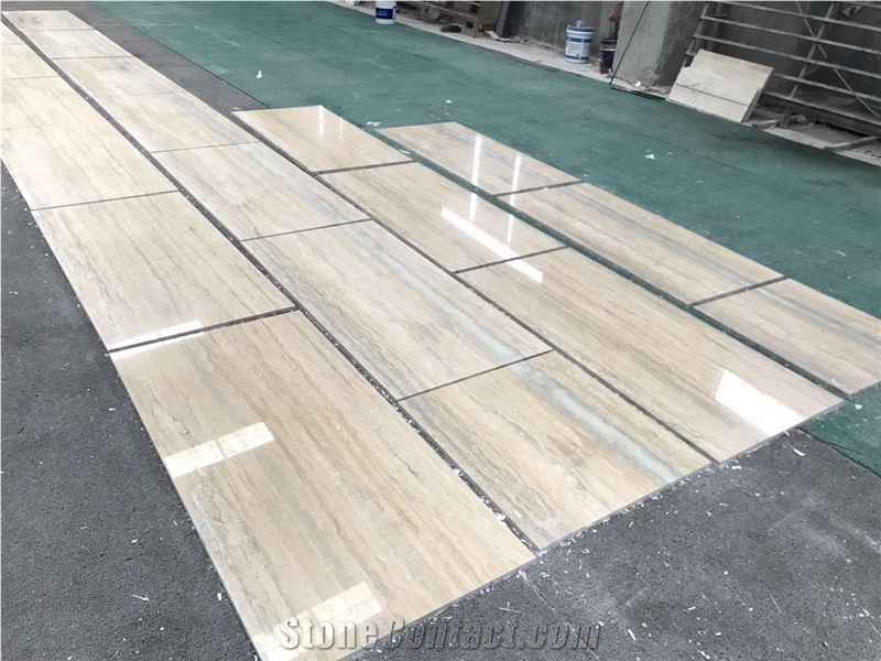 Italian Silver Blue Travertine Slab Wall Tile Flooring Tile