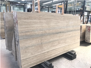 Italian Silver Blue Travertine Slab Wall Tile Flooring Tile