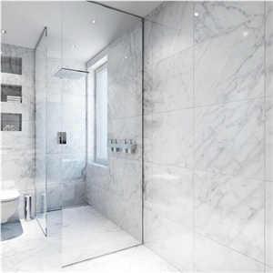 Oriental White Marble Custom Bathroom Application 1