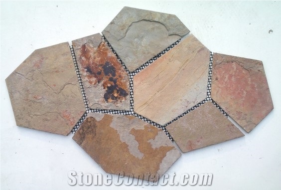 Rusty Slate Flagstone Mesh Paver