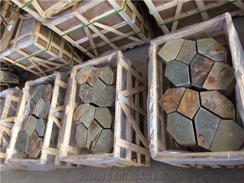 Rusty Slate Flagstone Mesh Paver