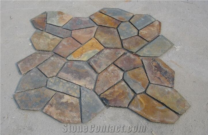 Rusty Slate Flagstone Mesh Paver