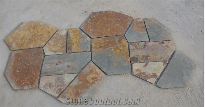 Rusty Slate Flagstone Mesh Paver